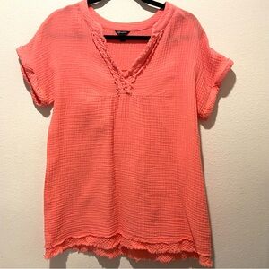 VERSONA Women's Coral V-Neck Top Size XS